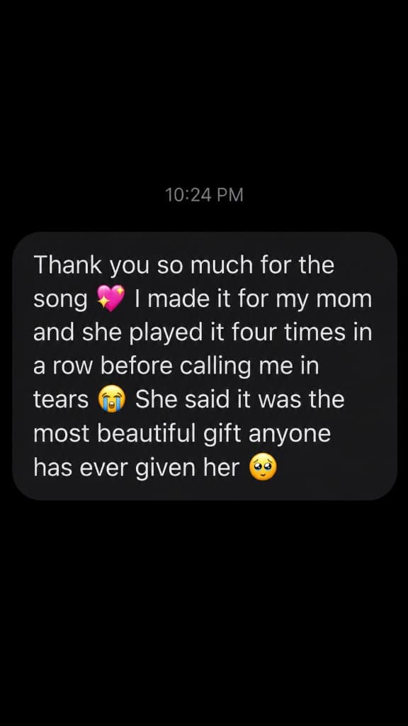 Message from Sarah about the song for her mother