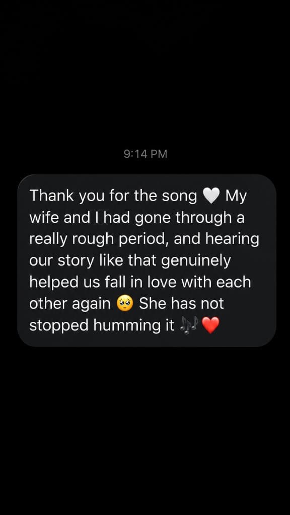 Message from James about the song for his wife